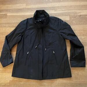 Dennis By Dennis Basso black zip up fall autumn spring jacket size XS b5